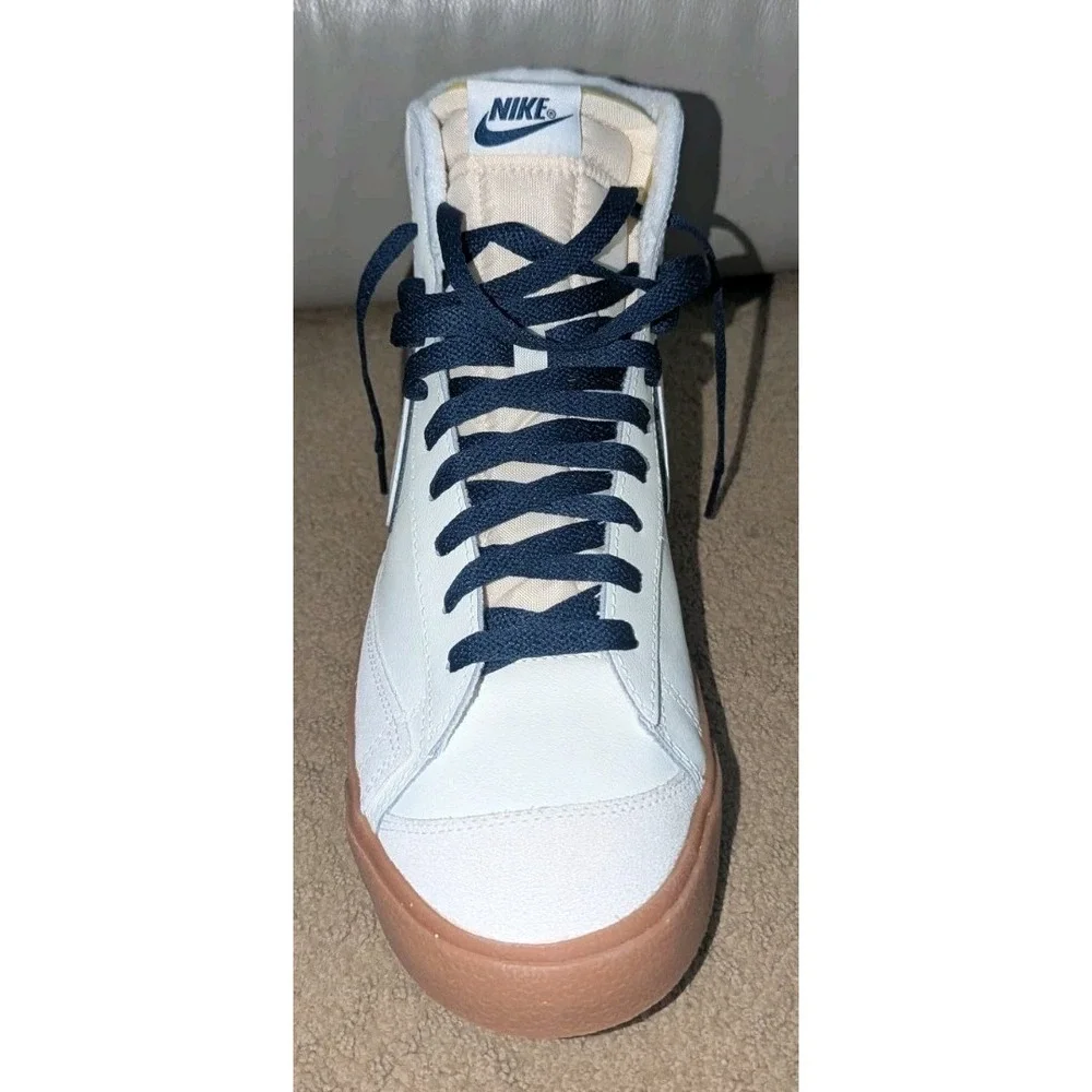 Nike Blazer Mid '77 Premium Mens Sz 14 Sail Navy Gum Sneakers DQ7672-100 NEW NIB